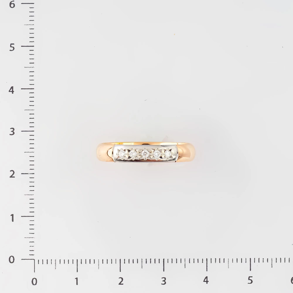 Кольцо с бриллиантом из красного золота 585 пробы