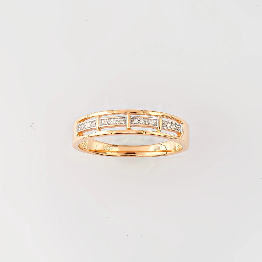 Кольцо с бриллиантом из красного золота 585 пробы