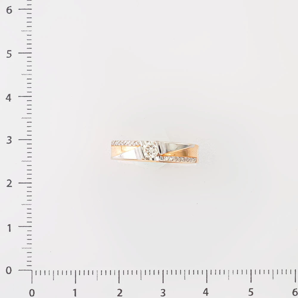 Кольцо с бриллиантом из красного золота 585 пробы