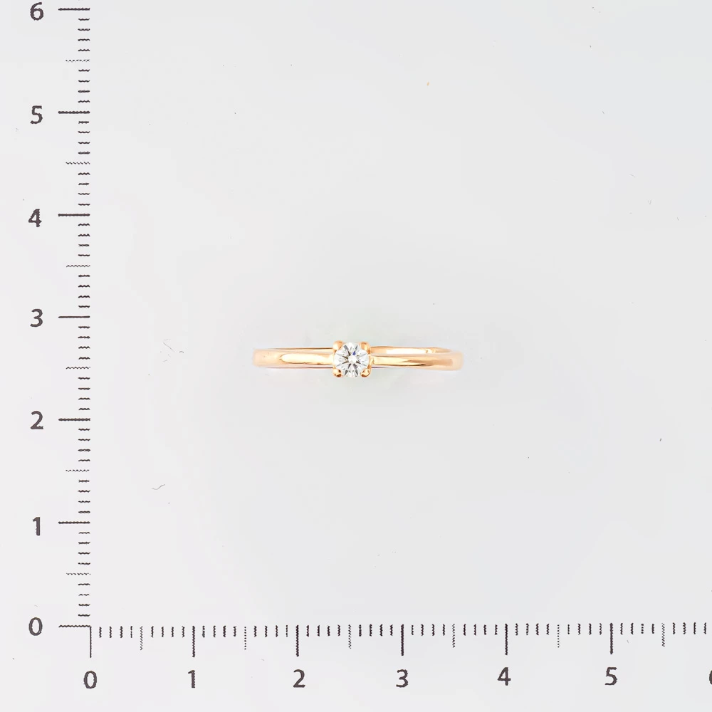 Кольцо с бриллиантом из красного золота 585 пробы