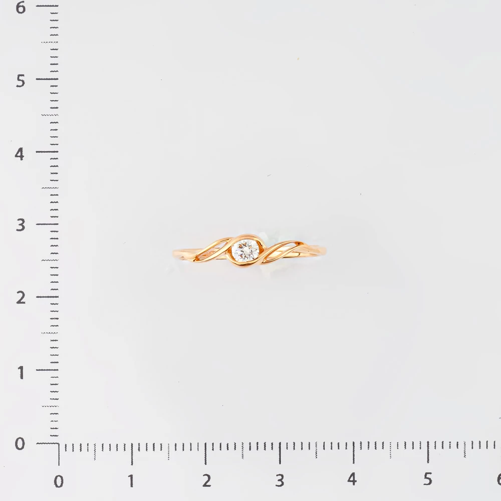 Кольцо с бриллиантом из красного золота 585 пробы