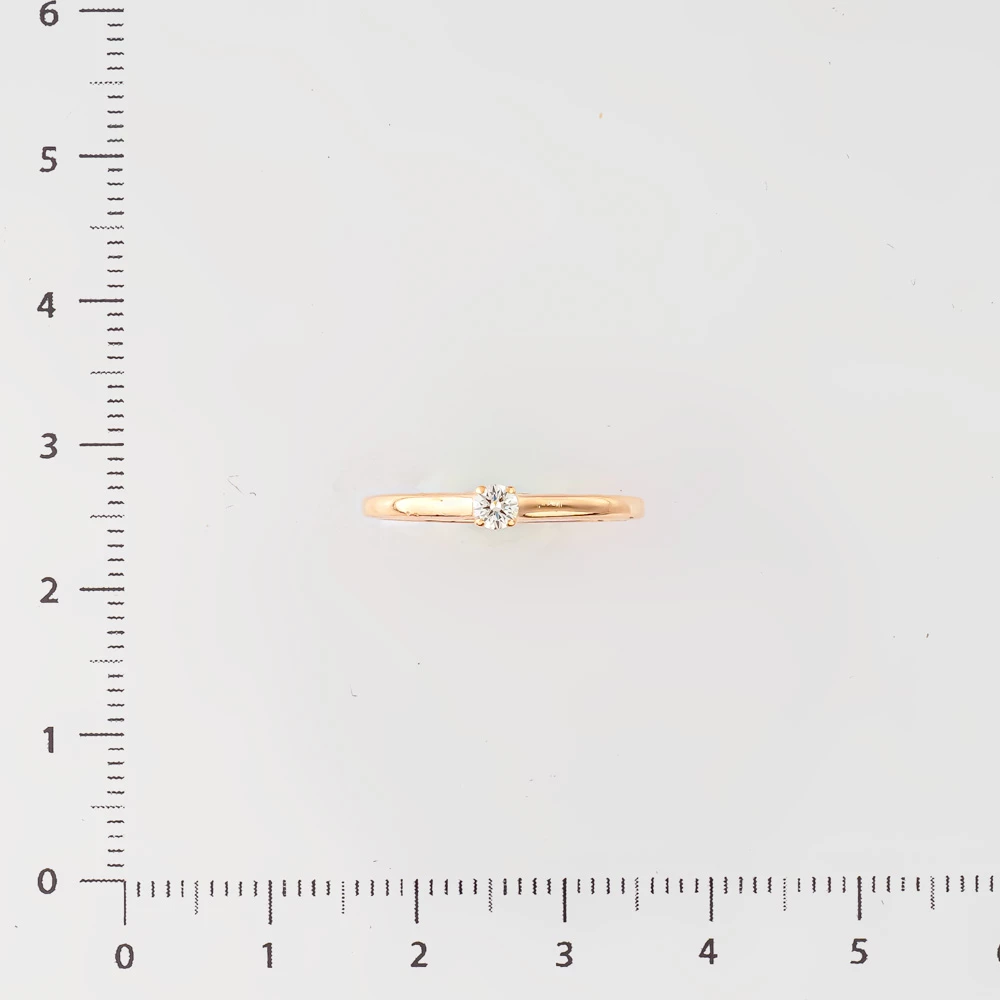 Кольцо с бриллиантом из красного золота 585 пробы