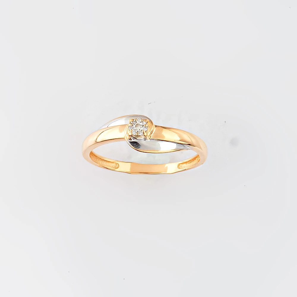 Кольцо с бриллиантом из красного золота 585 пробы