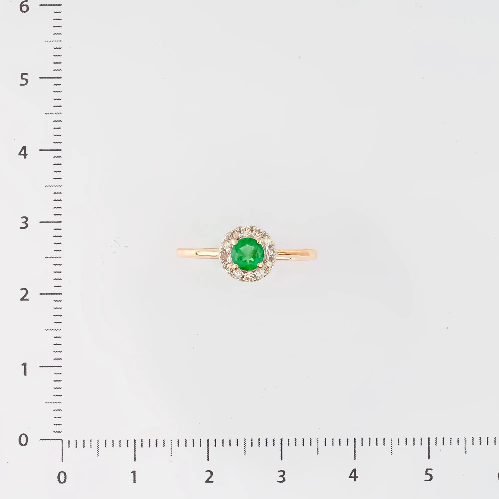 Кольцо с изумрудом из красного золота 585 пробы