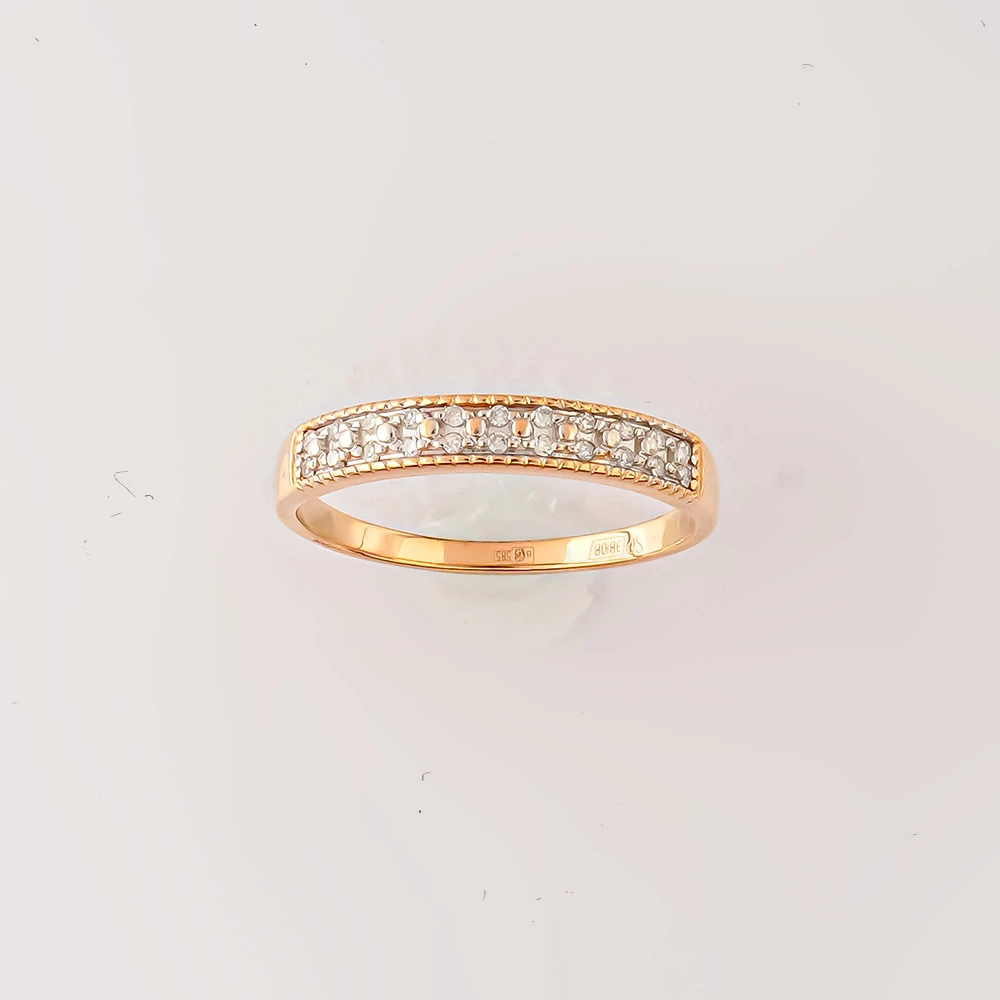 Кольцо с бриллиантом из красного золота 585 пробы