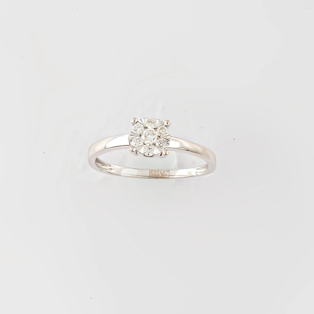 Кольцо с бриллиантом из белого золота 585 пробы