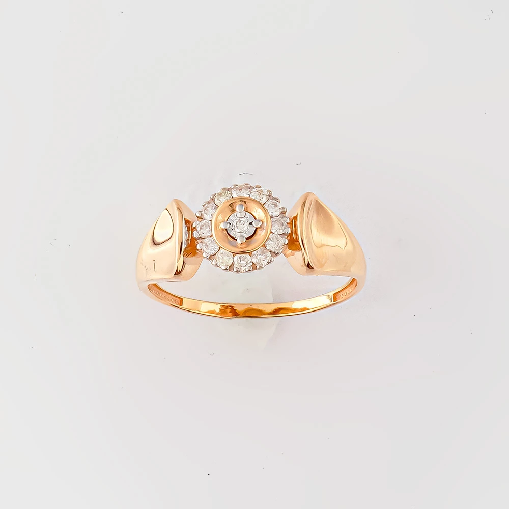 Кольцо с бриллиантом из красного золота 585 пробы