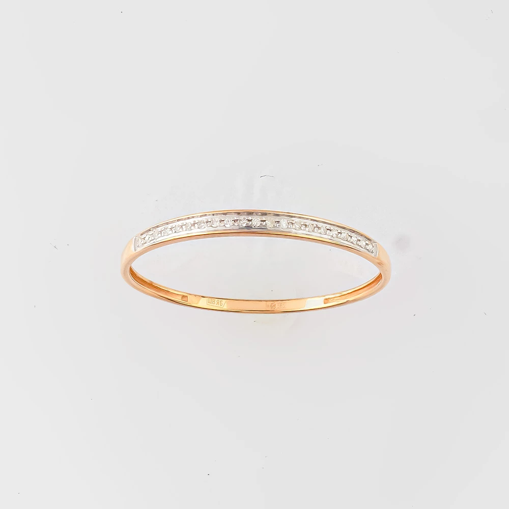 Кольцо с бриллиантом из красного золота 585 пробы