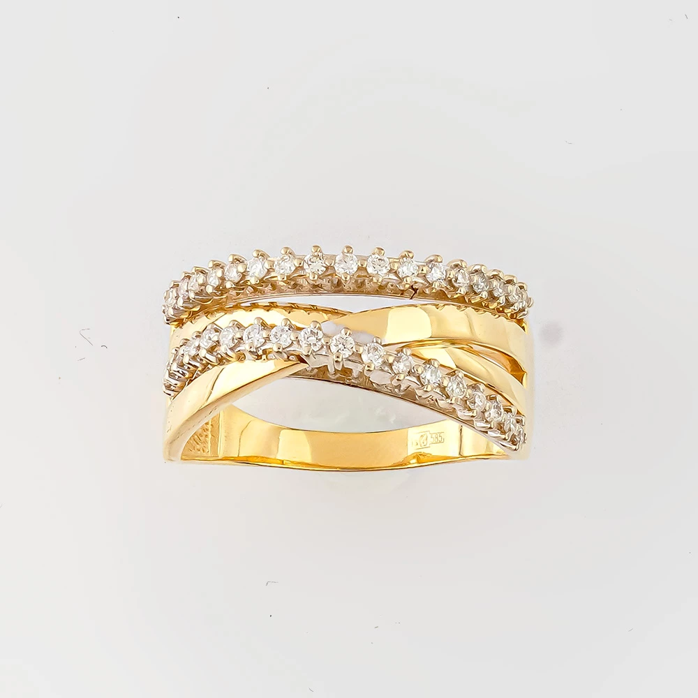 Кольцо с бриллиантом из желтого золота 585 пробы