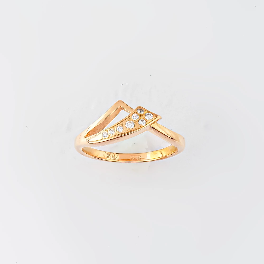 Кольцо с бриллиантом из красного золота 585 пробы