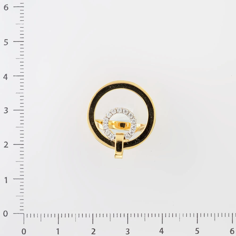 Кольцо с фианитом из желтого золота 585 пробы Кольцо с фианитом из желтого золота 585 пробы