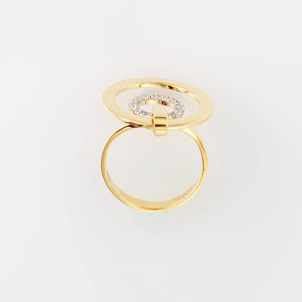 Кольцо с фианитом из желтого золота 585 пробы Кольцо с фианитом из желтого золота 585 пробы