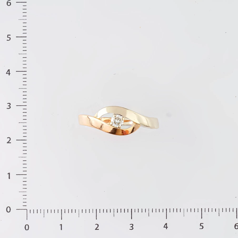 Кольцо с бриллиантом из красного золота 585 пробы