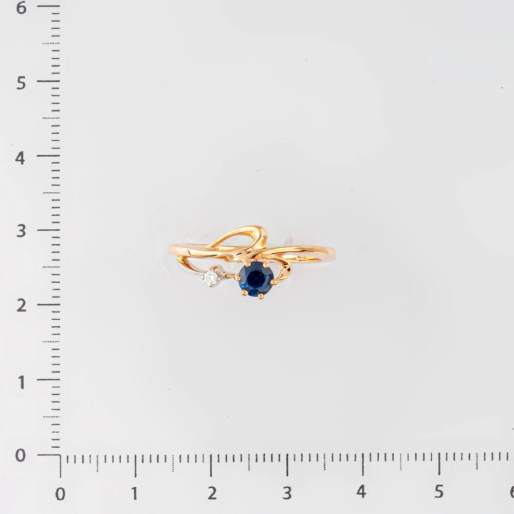 Кольцо с сапфиром из красного золота 585 пробы