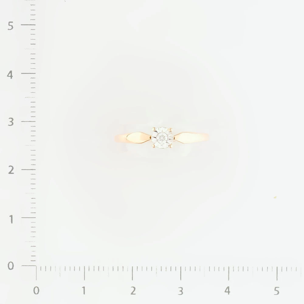 Кольцо с бриллиантом из красного золота 585 пробы