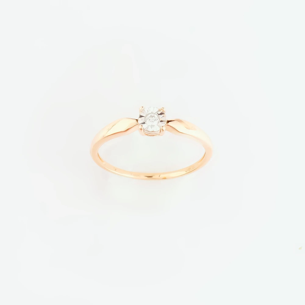 Кольцо с бриллиантом из красного золота 585 пробы