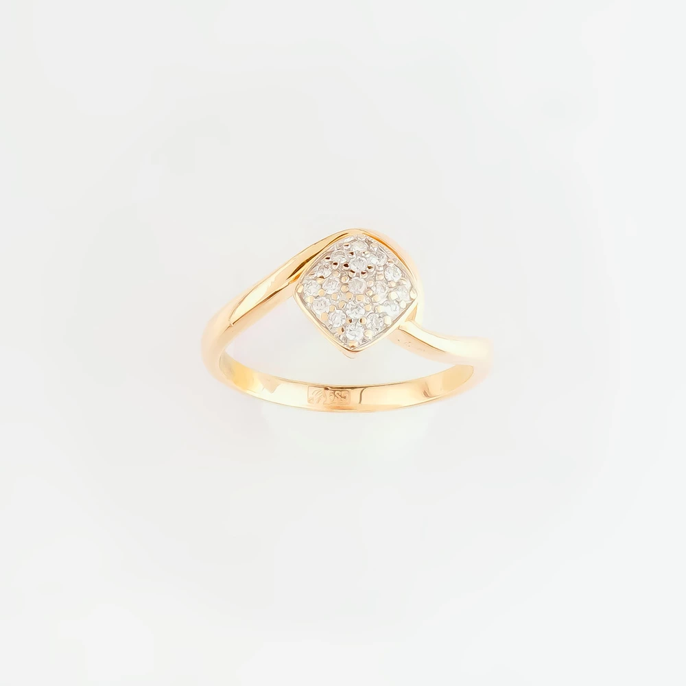 Кольцо с бриллиантом из красного золота 585 пробы