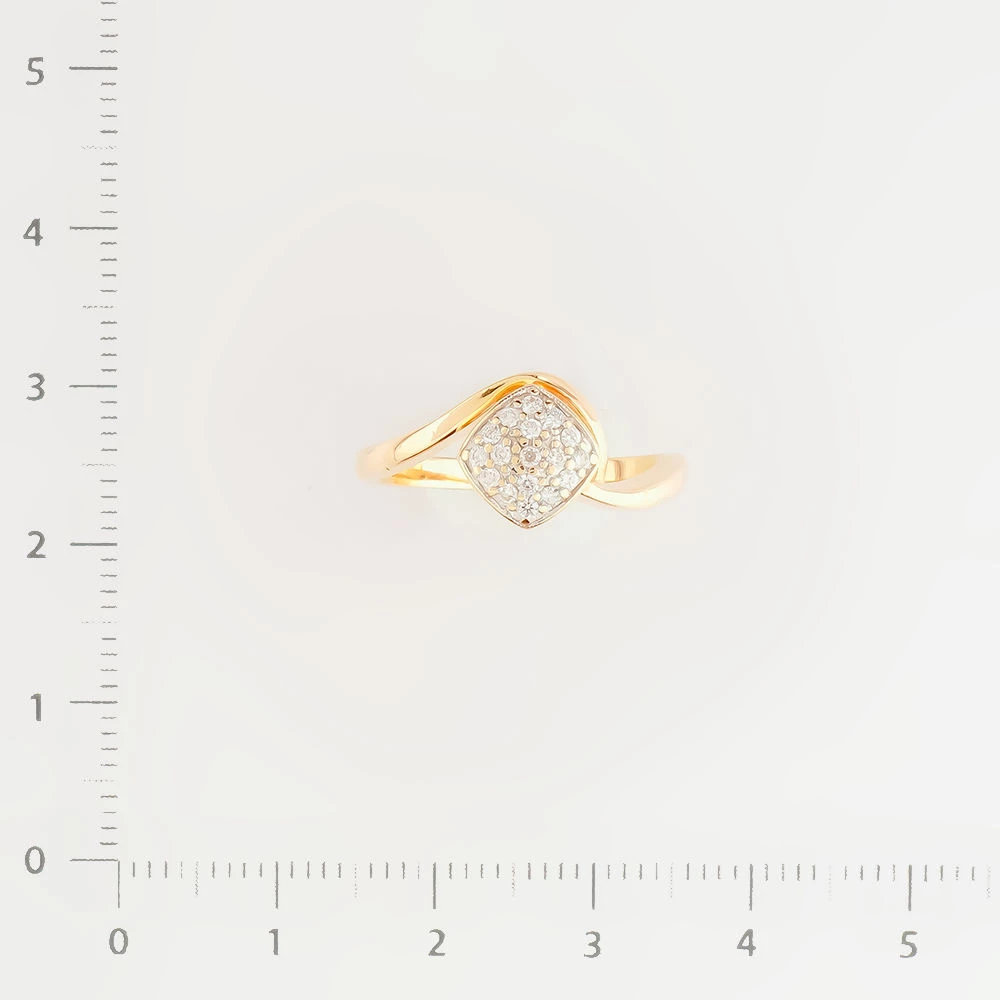 Кольцо с бриллиантом из красного золота 585 пробы