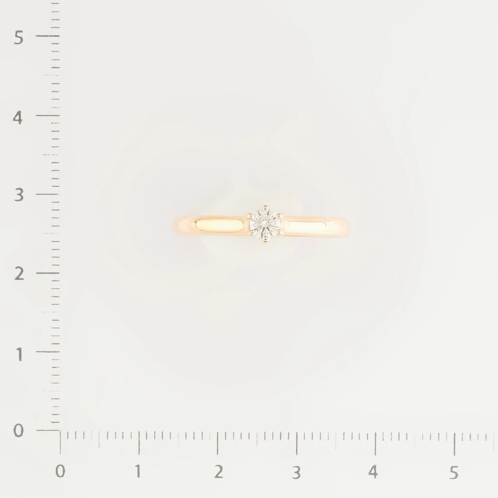 Кольцо с бриллиантом из красного золота 585 пробы