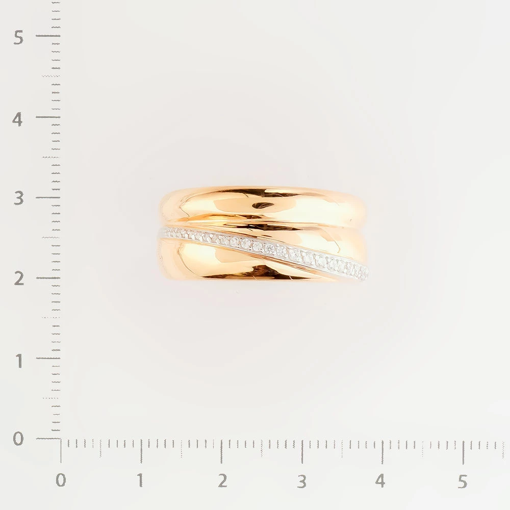 Кольцо с фианитом из красного золота 585 пробы