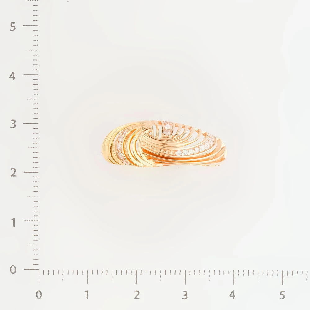 Кольцо с фианитом из красного золота 375 пробы