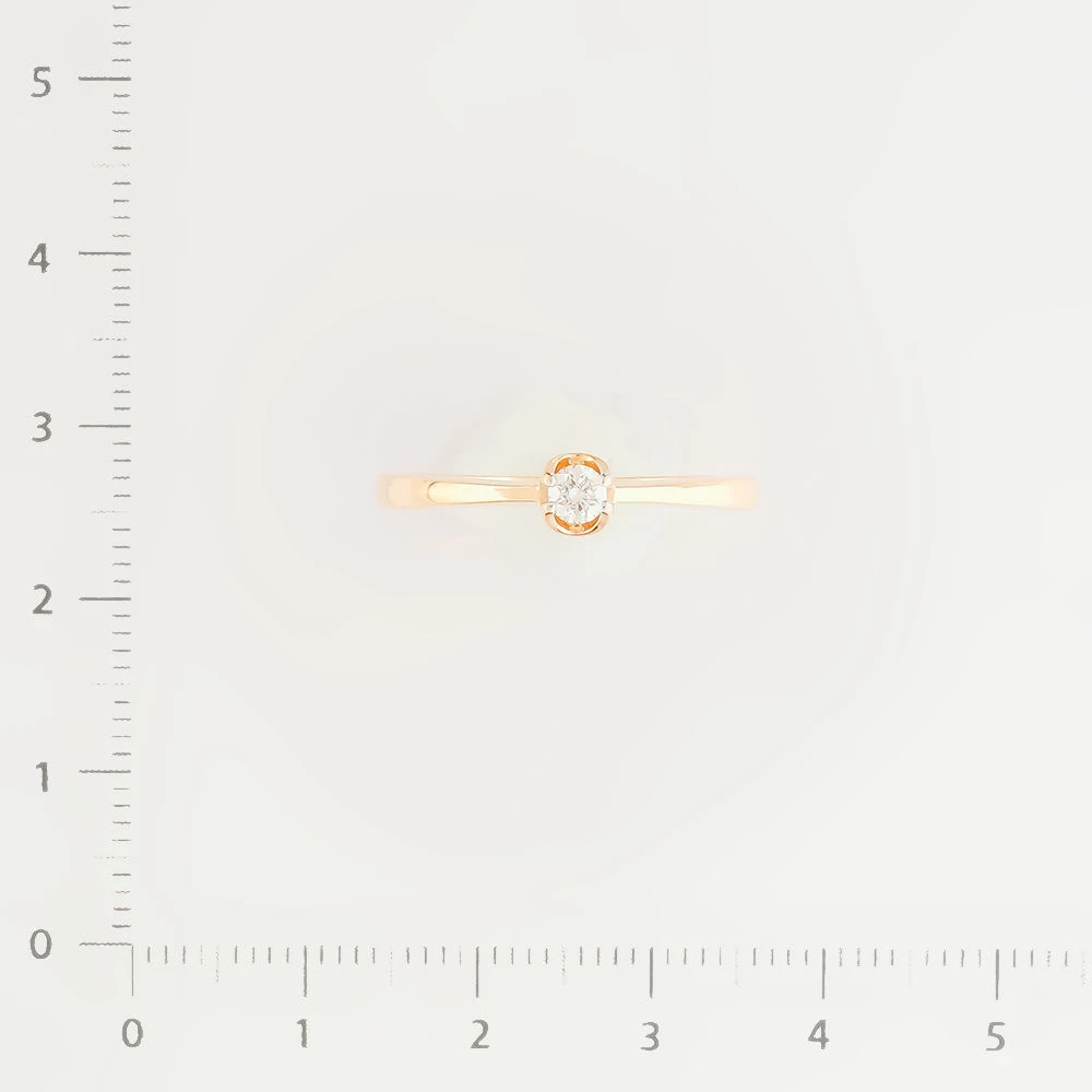 Кольцо с бриллиантом из красного золота 585 пробы