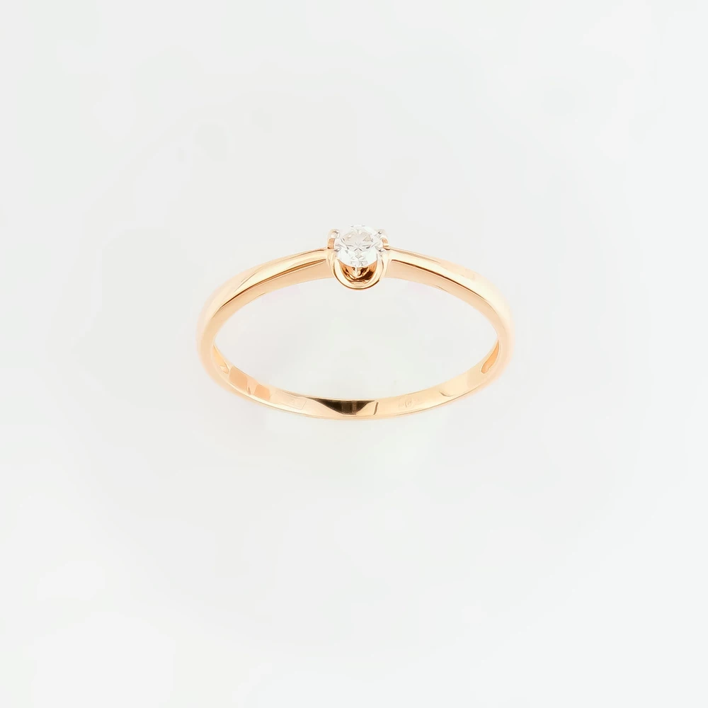 Кольцо с бриллиантом из красного золота 585 пробы