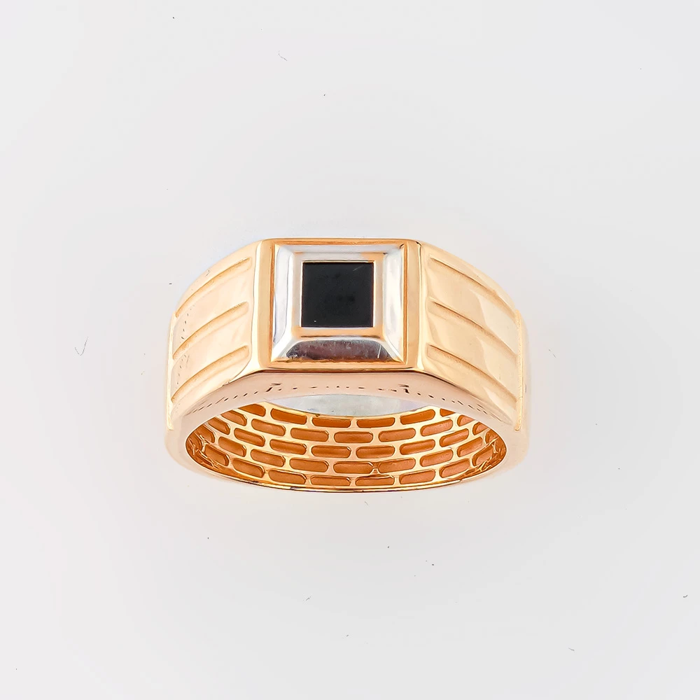 Кольцо с агатом из красного золота 585 пробы Кольцо с агатом из красного золота 585 пробы