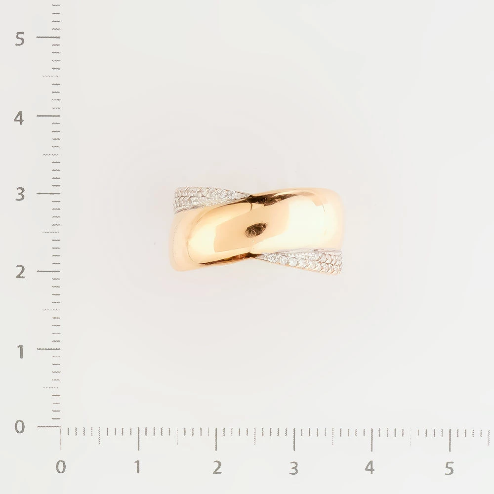 Кольцо с фианитом из красного золота 585 пробы