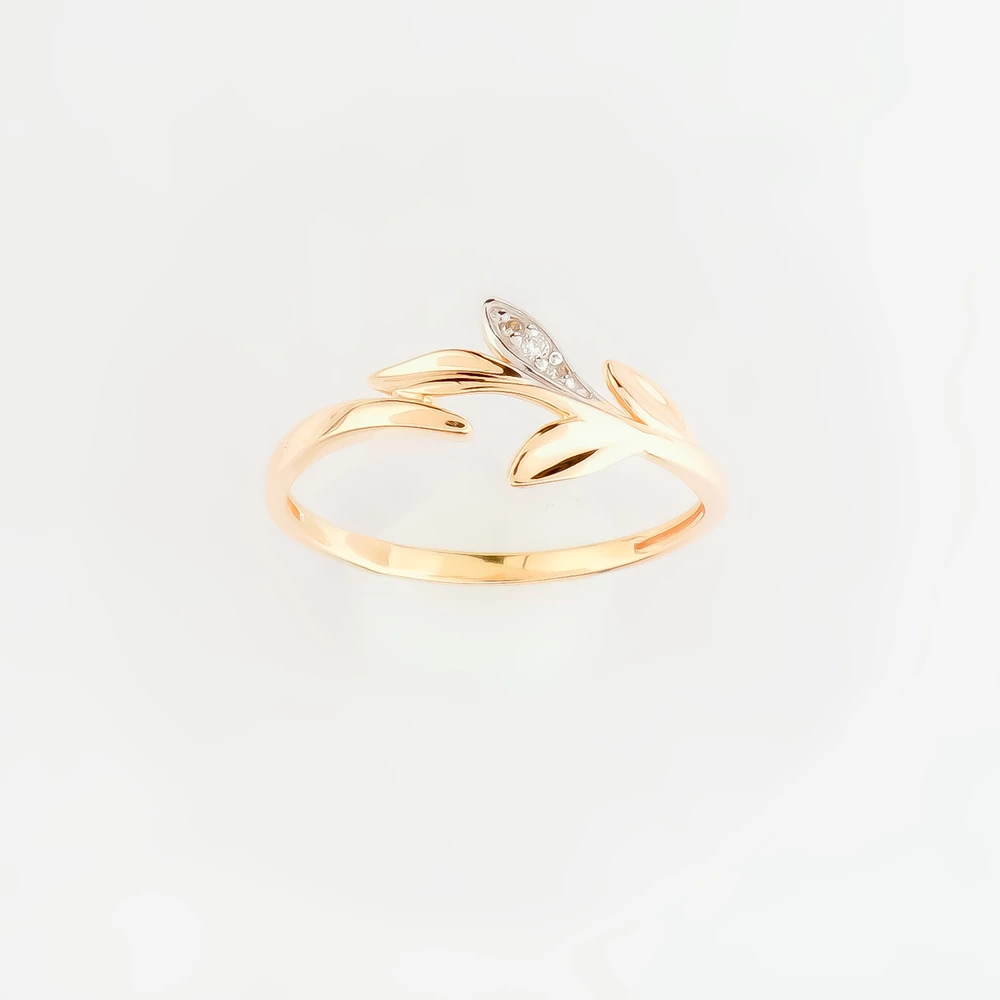 Кольцо с бриллиантом из красного золота 585 пробы