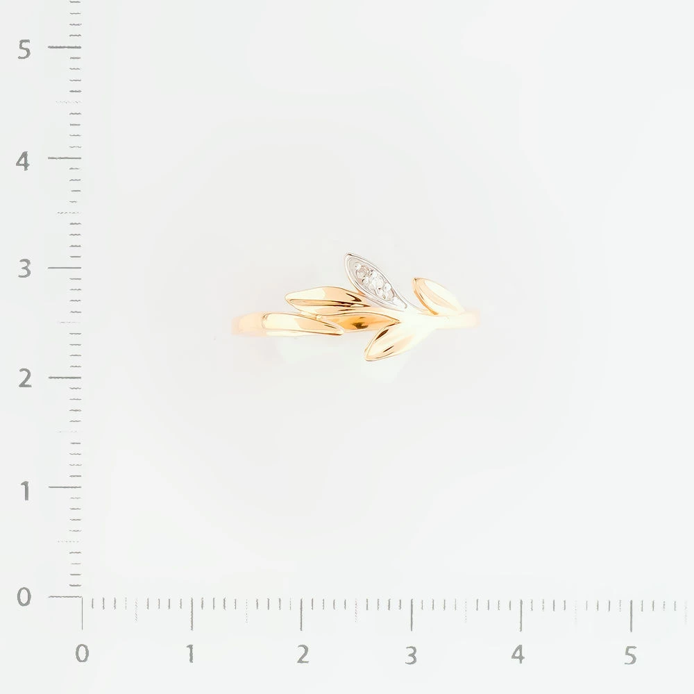 Кольцо с бриллиантом из красного золота 585 пробы