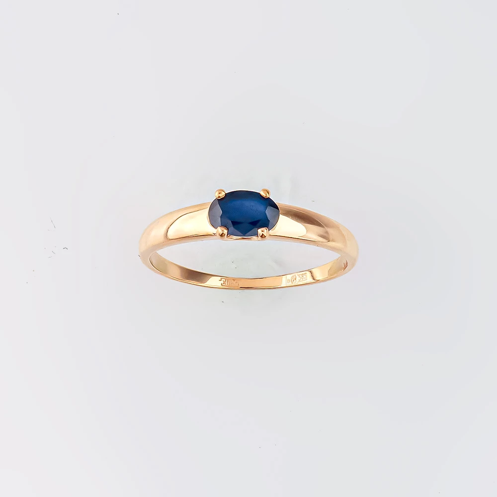 Кольцо с сапфиром из красного золота 585 пробы