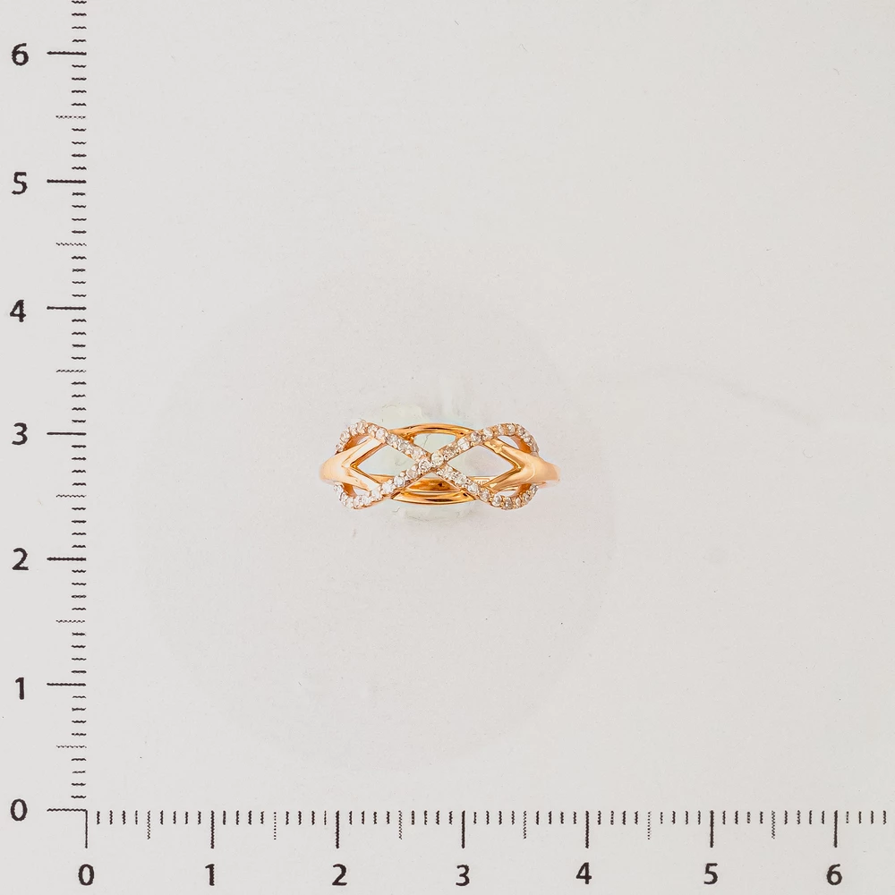 Кольцо с бриллиантом из красного золота 585 пробы