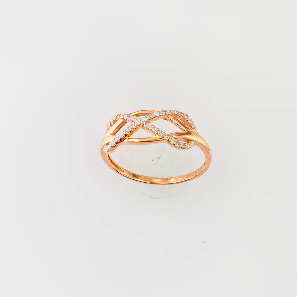 Кольцо с бриллиантом из красного золота 585 пробы