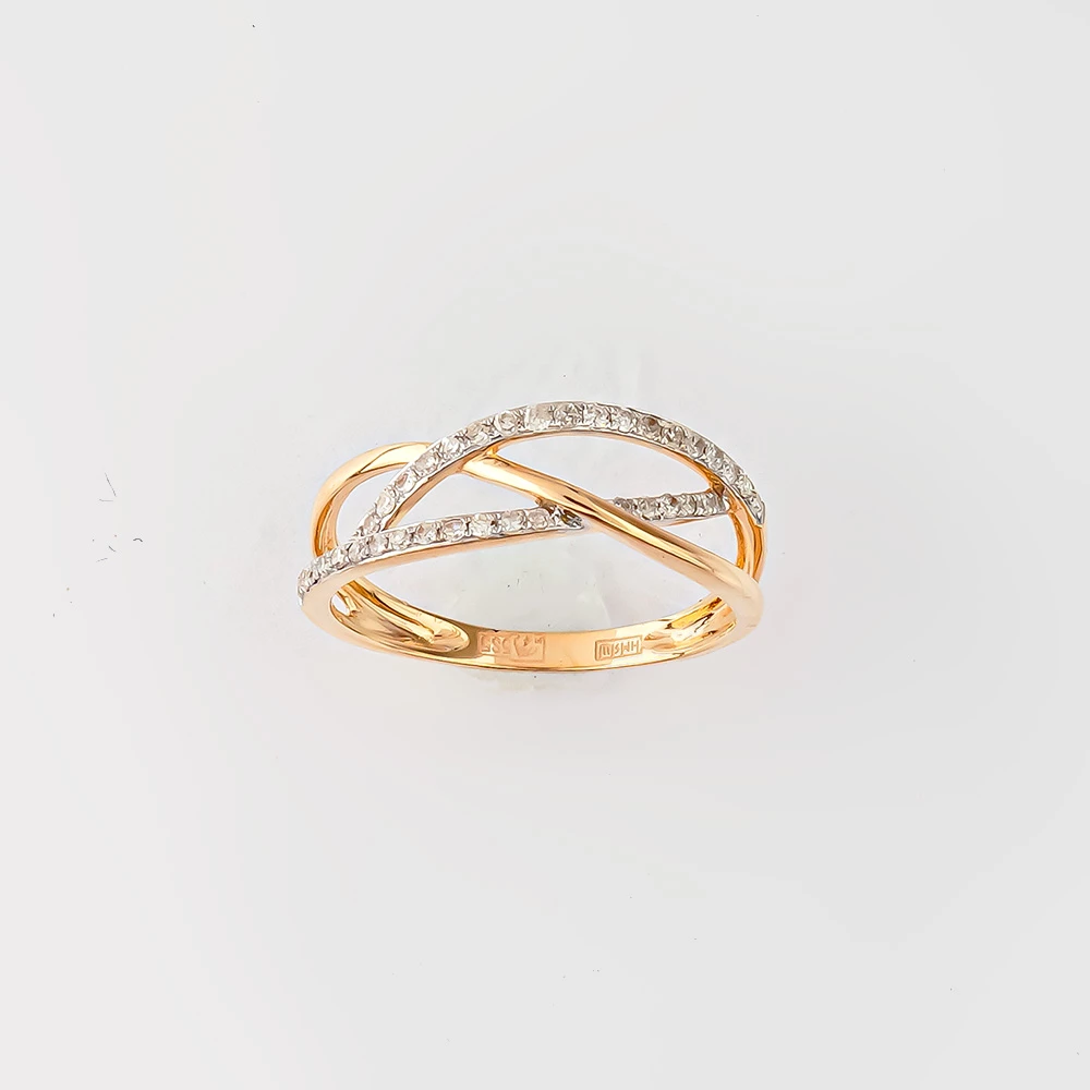 Кольцо с бриллиантом из красного золота 585 пробы