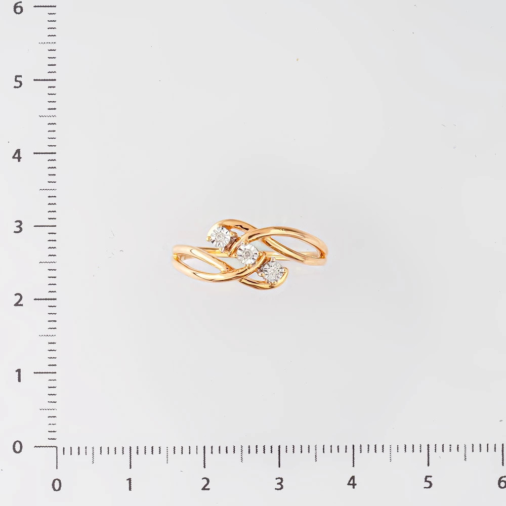 Кольцо с бриллиантом из красного золота 585 пробы