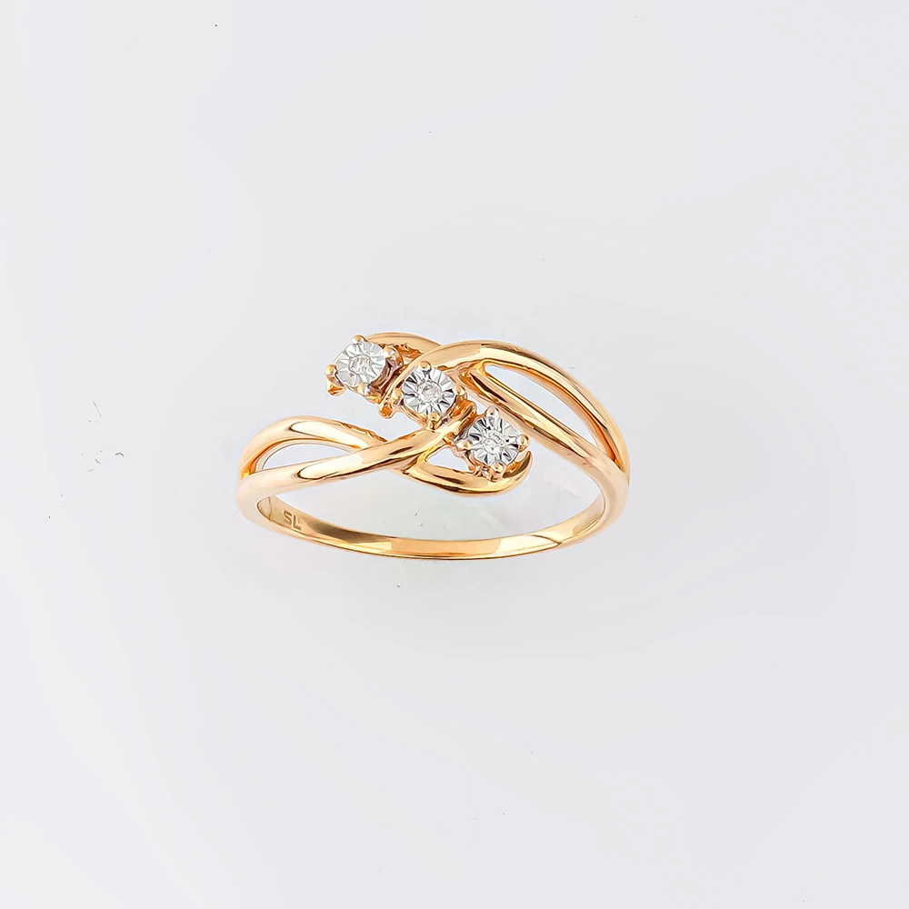 Кольцо с бриллиантом из красного золота 585 пробы