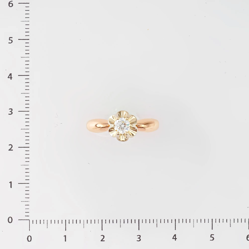 Кольцо с бриллиантом из красного золота 585 пробы