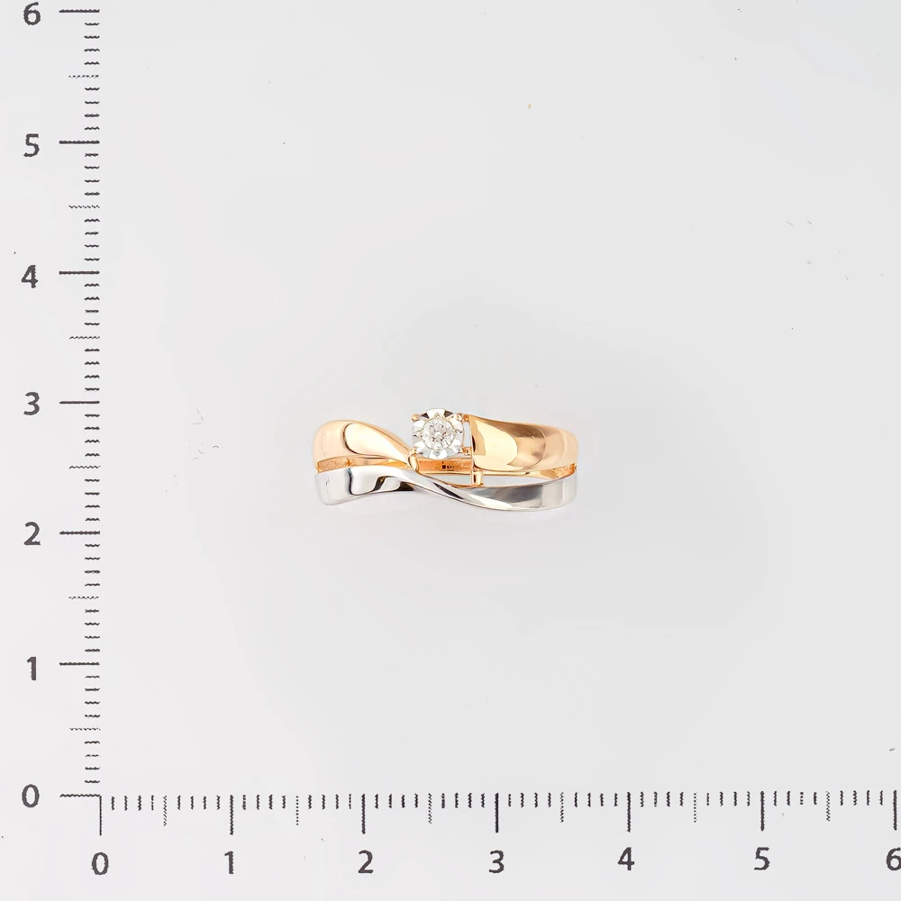 Кольцо с бриллиантом из красного золота 585 пробы