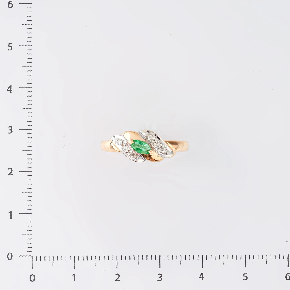 Кольцо с изумрудом из красного золота 585 пробы