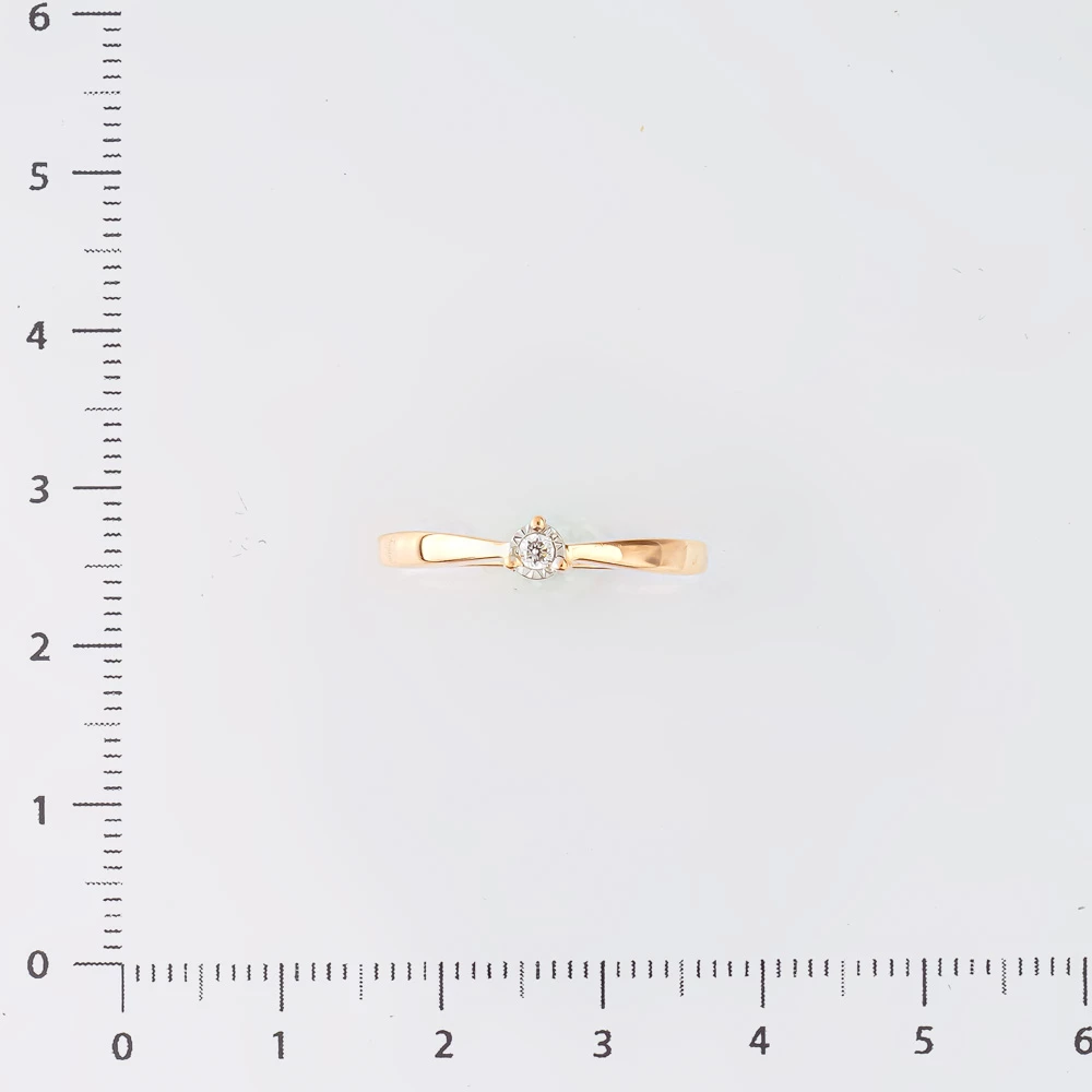 Кольцо с бриллиантом из красного золота 585 пробы