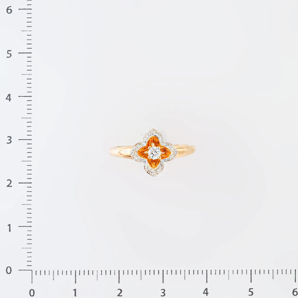 Кольцо с бриллиантом из красного золота 585 пробы