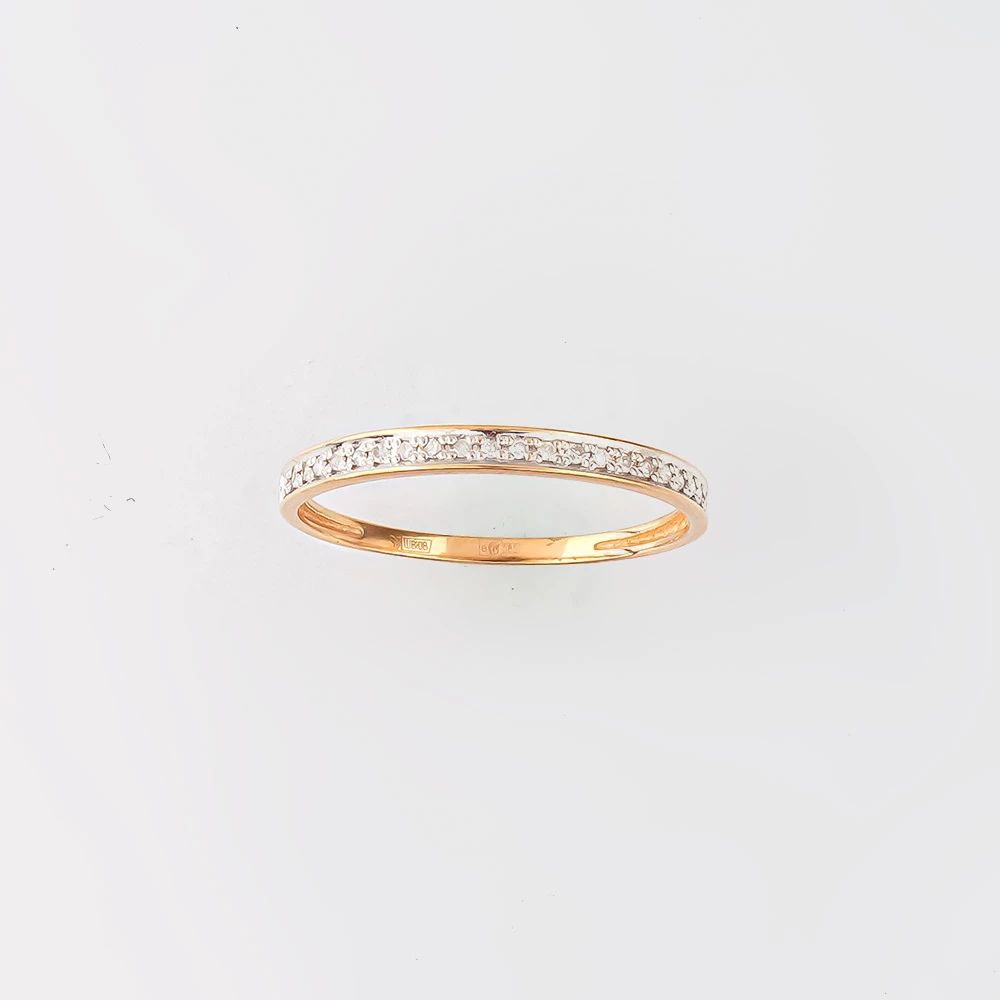 Кольцо с бриллиантом из красного золота 585 пробы