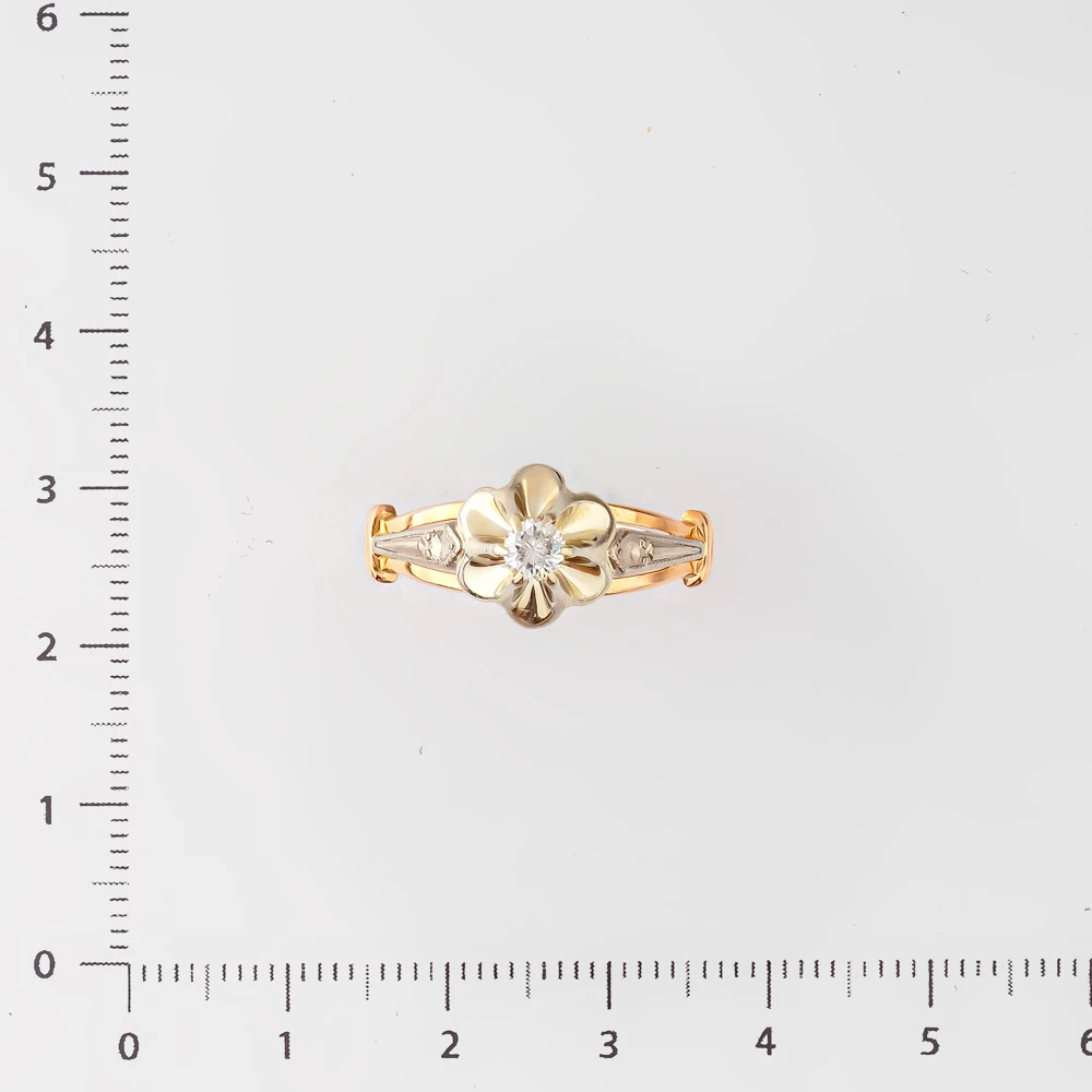 Кольцо с бриллиантом из красного золота 583 пробы