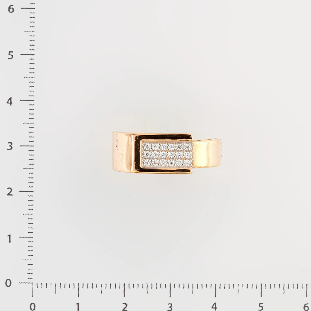 Кольцо с фианитом из красного золота 585 пробы