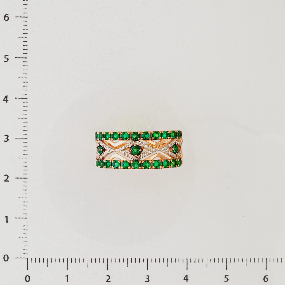 Кольцо с ситаллом из красного золота 585 пробы