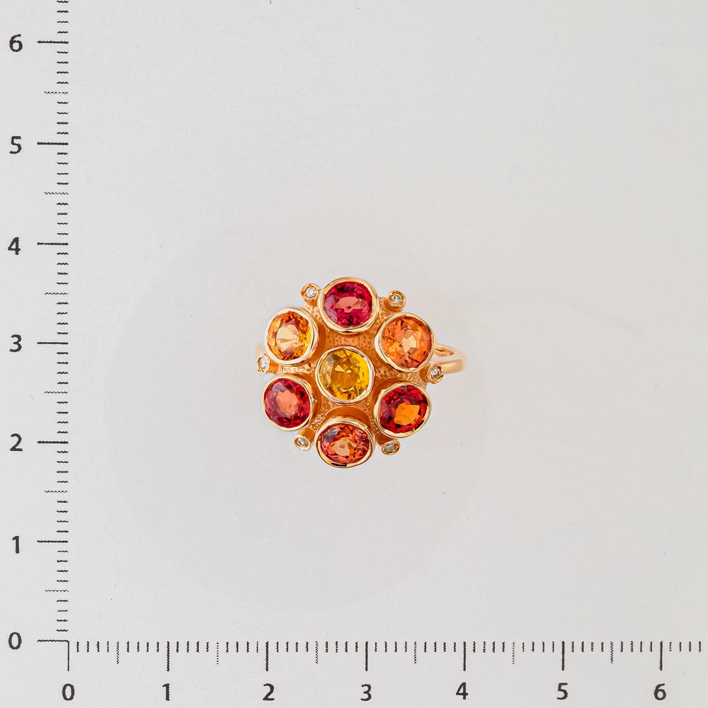 Кольцо с ситаллом из красного золота 585 пробы