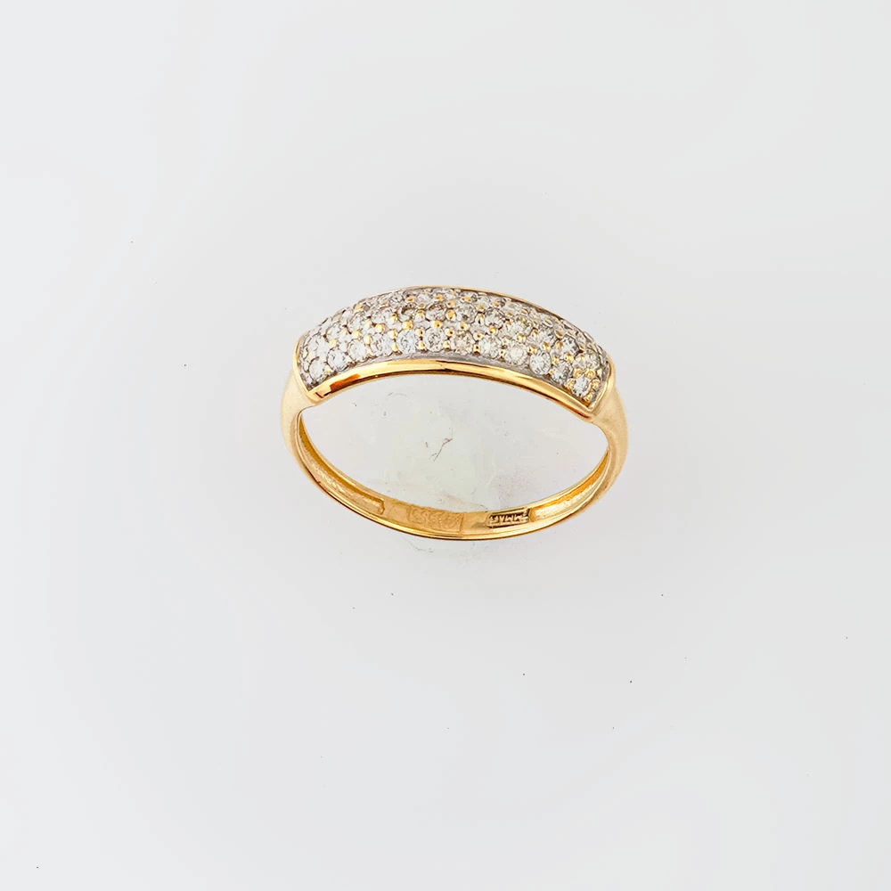 Кольцо с бриллиантом из красного золота 585 пробы