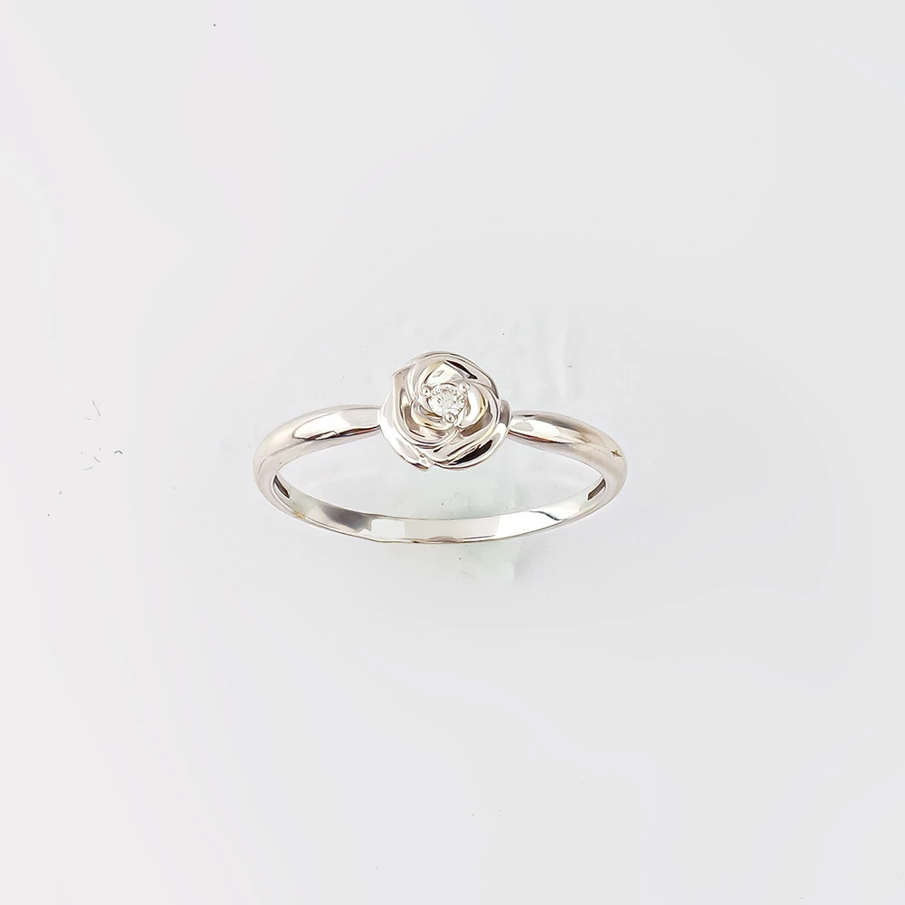 Кольцо с бриллиантом из белого золота 585 пробы