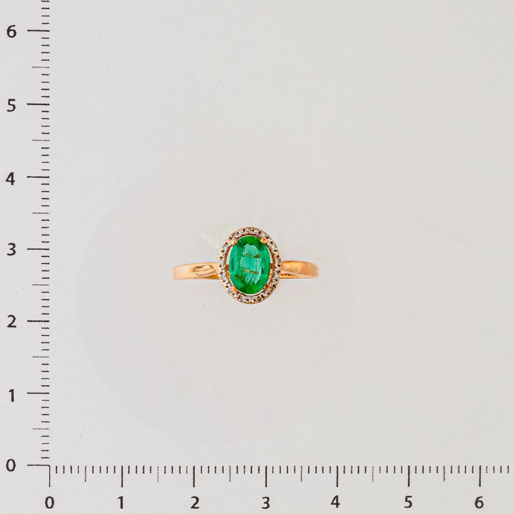 Кольцо с изумрудом из красного золота 375 пробы